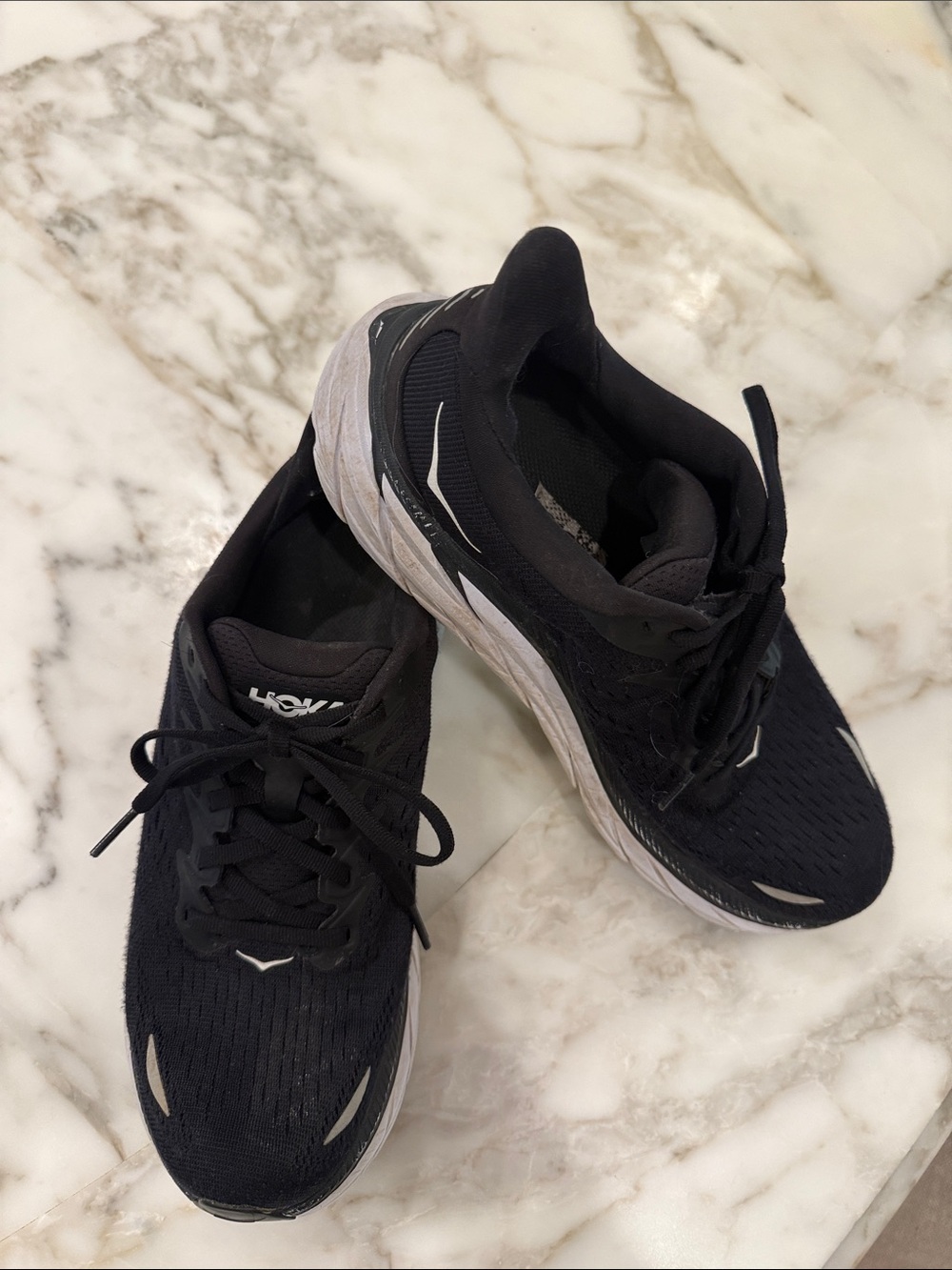 Hoka Black Running Shoes with White Midsole